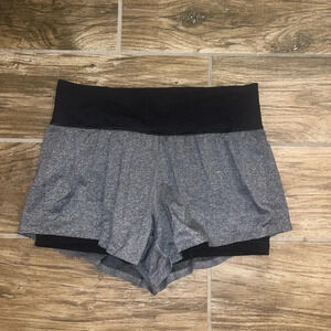 Lululemon Grey and Black Running Shorts with Built in Spandex
